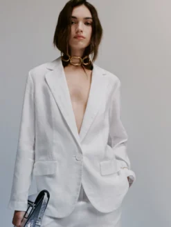 Blazer bianco 100% lino
