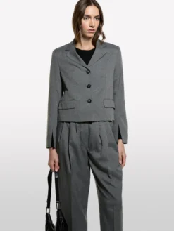 Blazer corto effetto mélange