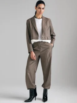 Blazer cropped a righe