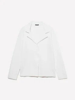 Blazer in maglia bianco panna