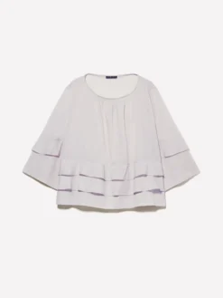 Blusa grigia con balze