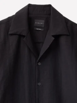 Camicia a manica corta in misto lino