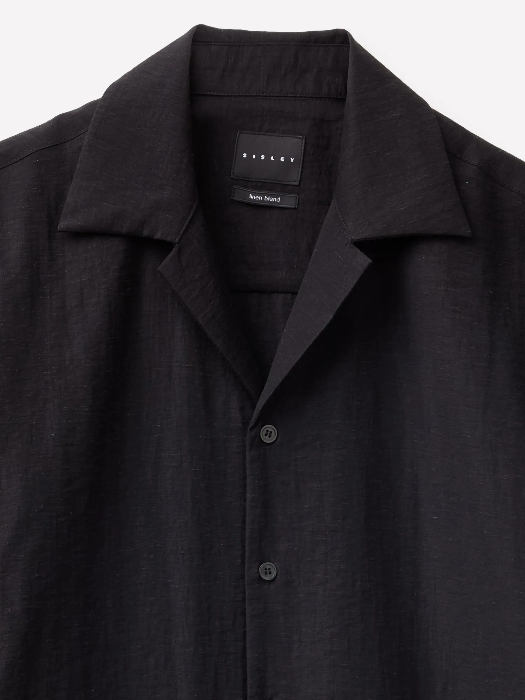 Camicia a manica corta in misto lino