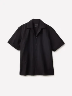 Camicia a manica corta in misto lino
