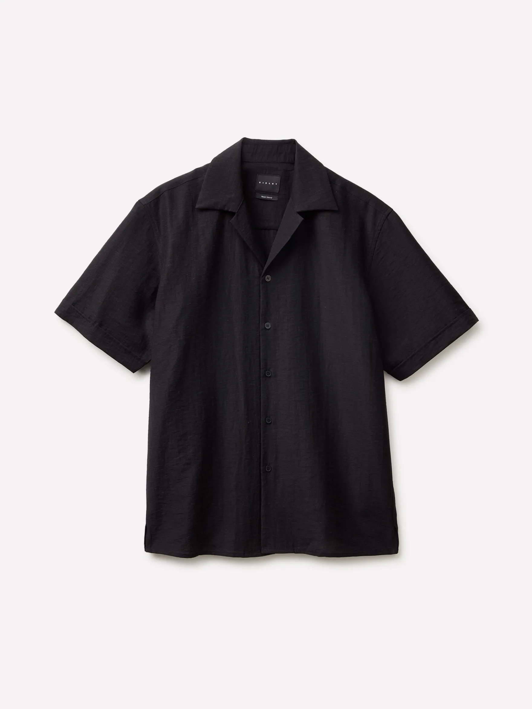 Camicia a manica corta in misto lino