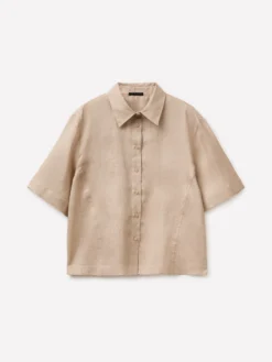 Camicia a manica corta 100% lino