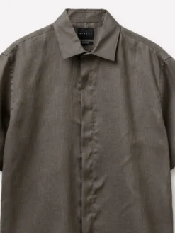 Camicia a manica corta 100% lino