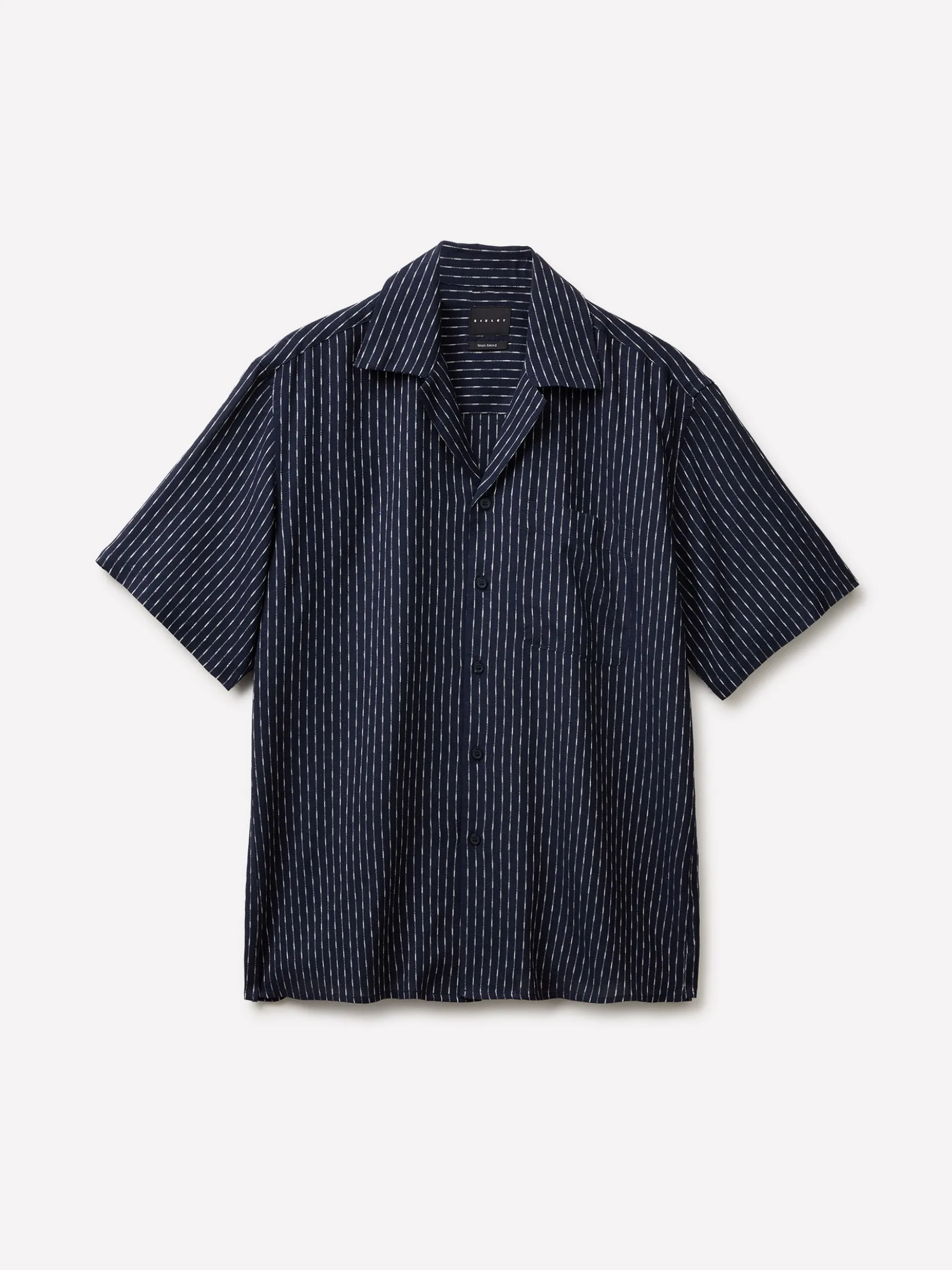 Camicia a righe in misto lino