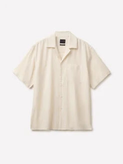 Camicia a righe in misto lino