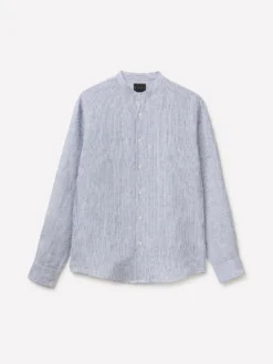 Camicia a righe in puro lino