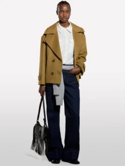 Camicia bianco panna con tasche