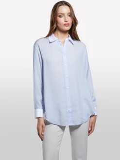 Camicia comfort fit azzurra a righe