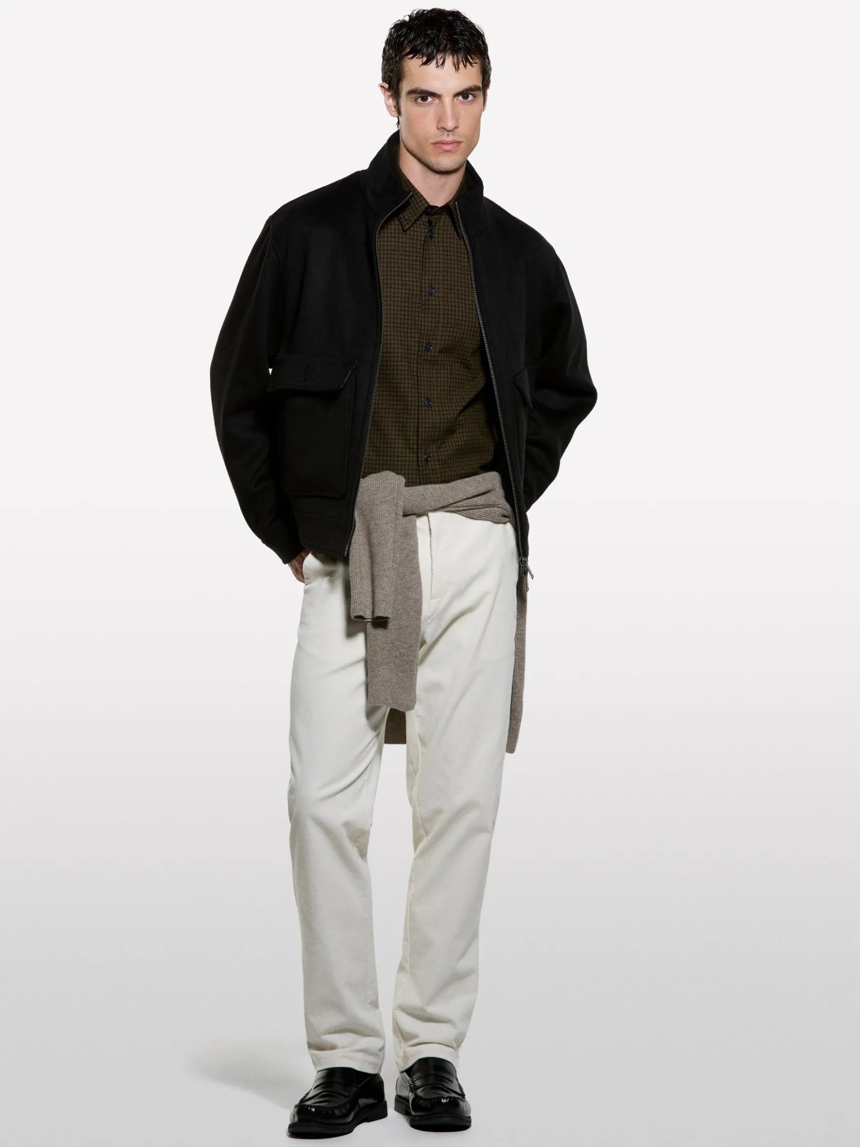 Camicia di flanella scura