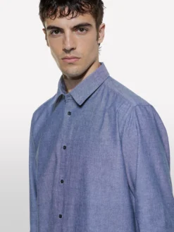 Camicia grigia regular fit 100% cotone
