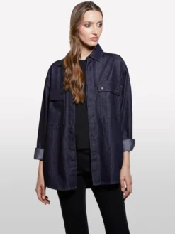 Camicia in denim blu scuro