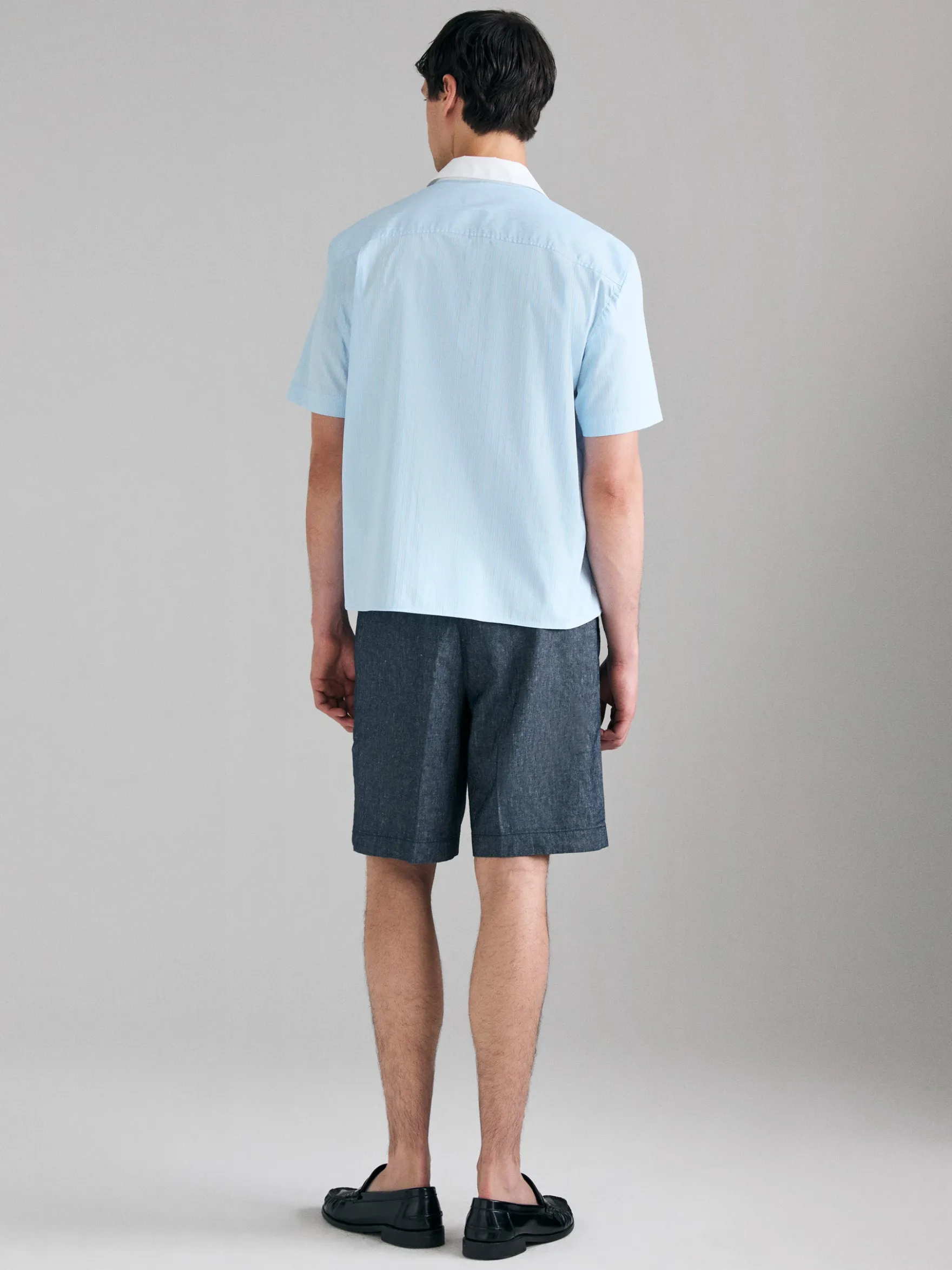 Camicia rigata a manica corta