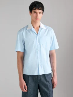Camicia rigata a manica corta