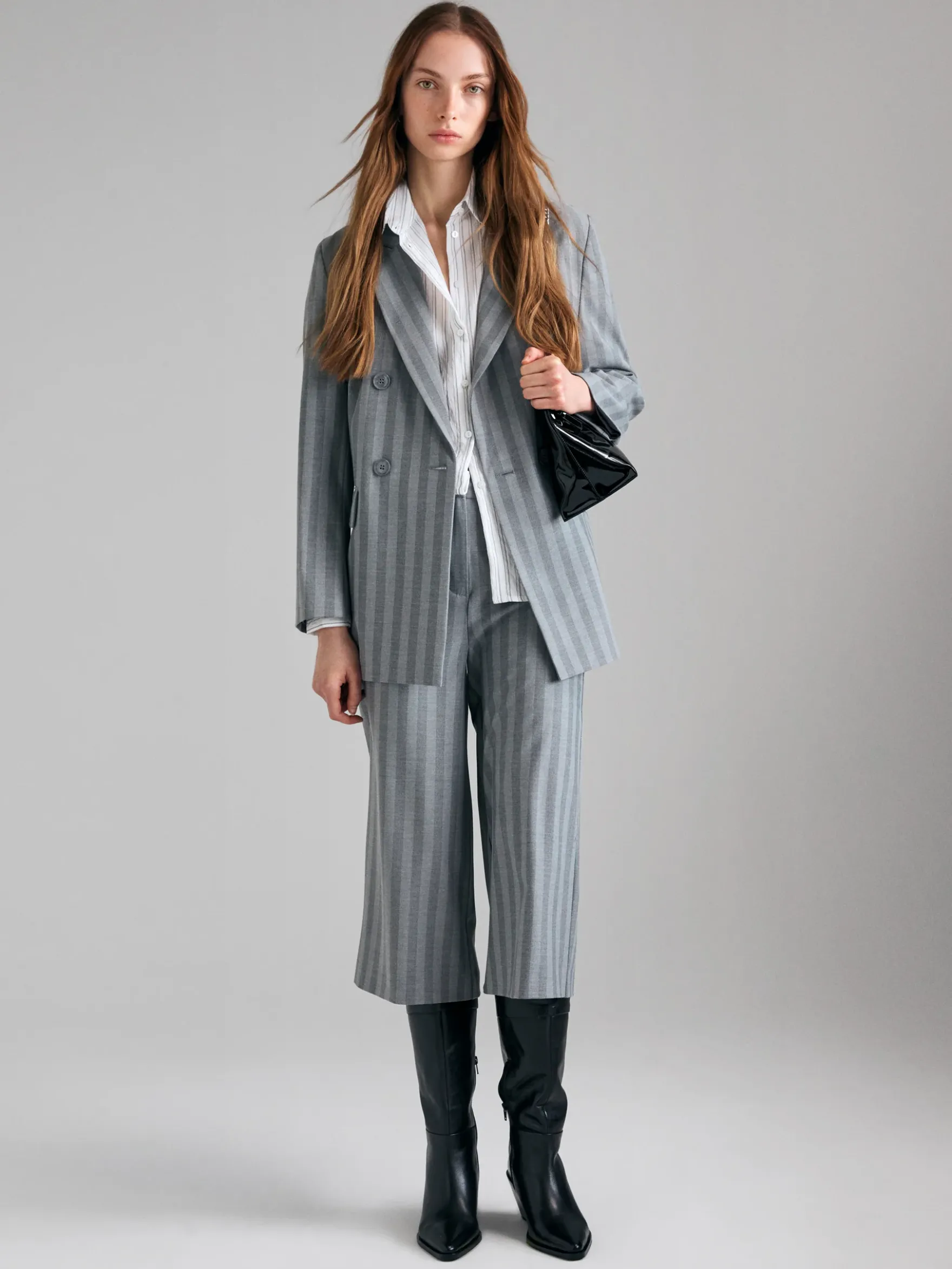 Camicia rigata con fibbia