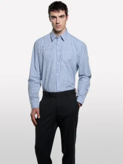 Camicia tinto filo blu