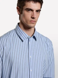 Camicia tinto filo blu