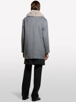 Cappotto midi con collo a contrasto
