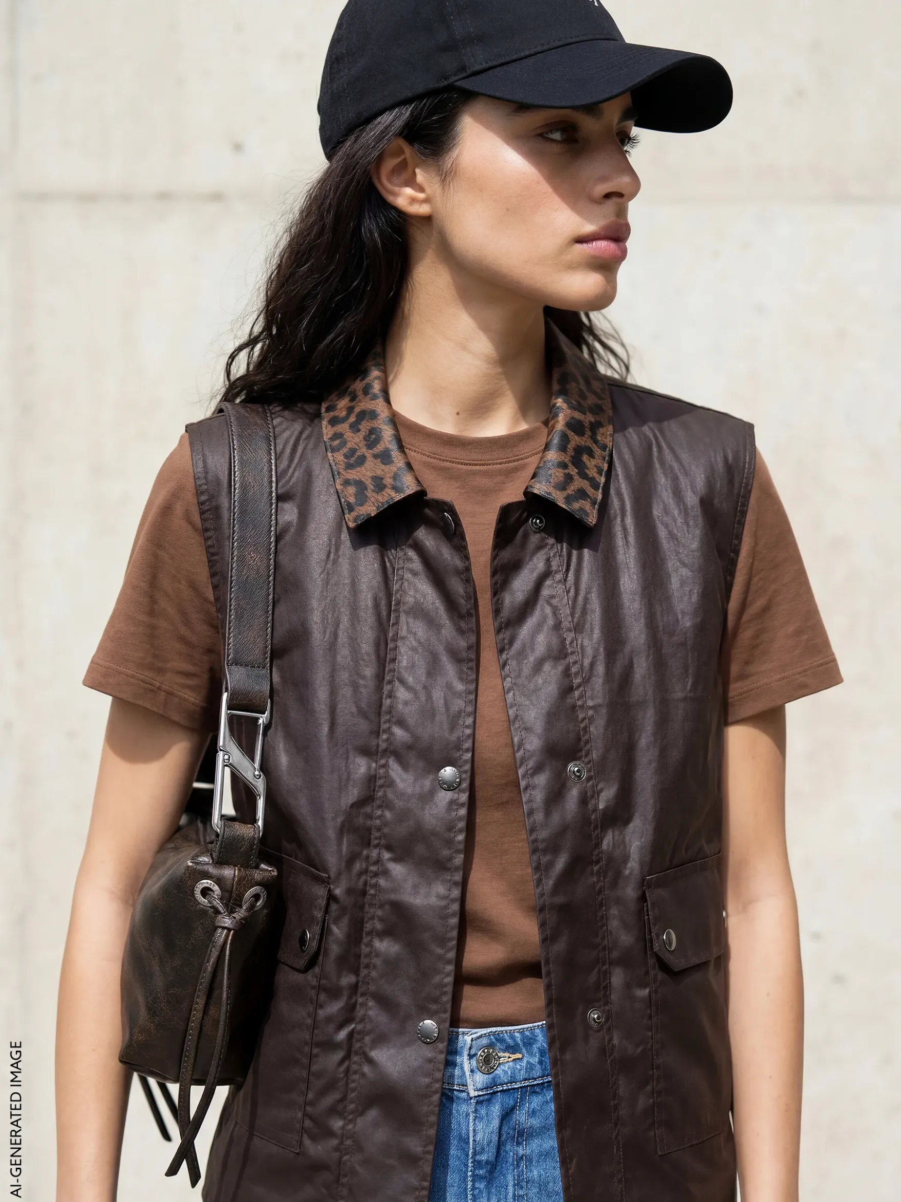 Gilet con colletto animalier