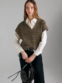 Gilet in maglia mouliné