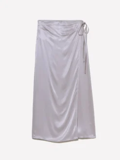 Gonna in satin grigio