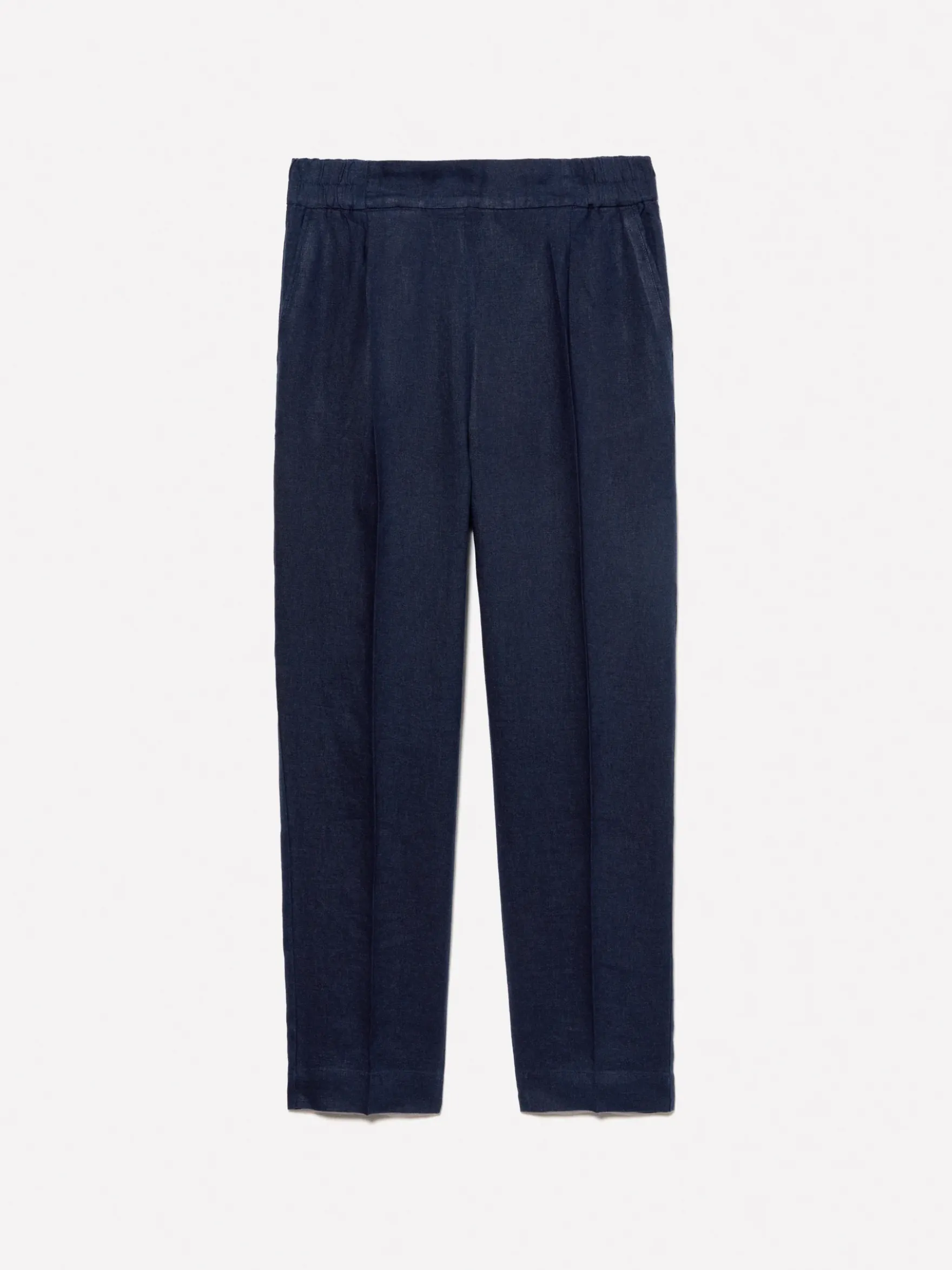 Joggers blu scuro in 100% lino