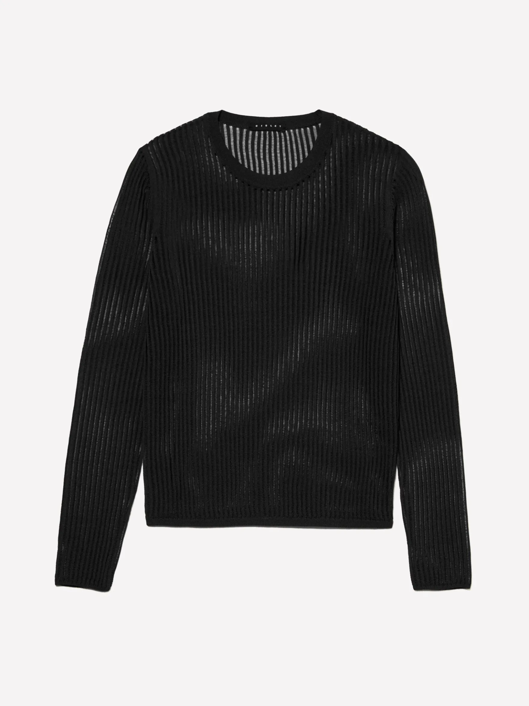 Maglia nera effetto rigato