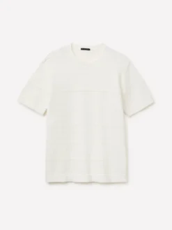 Maglia rigata in misto lino