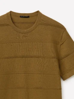 Maglia rigata in misto lino