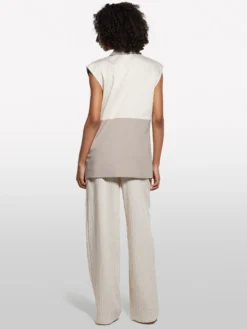Pantaloni bianco panna rigati