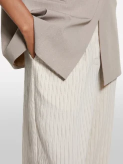 Pantaloni bianco panna rigati