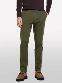 Pantaloni chino slim fit verde militare