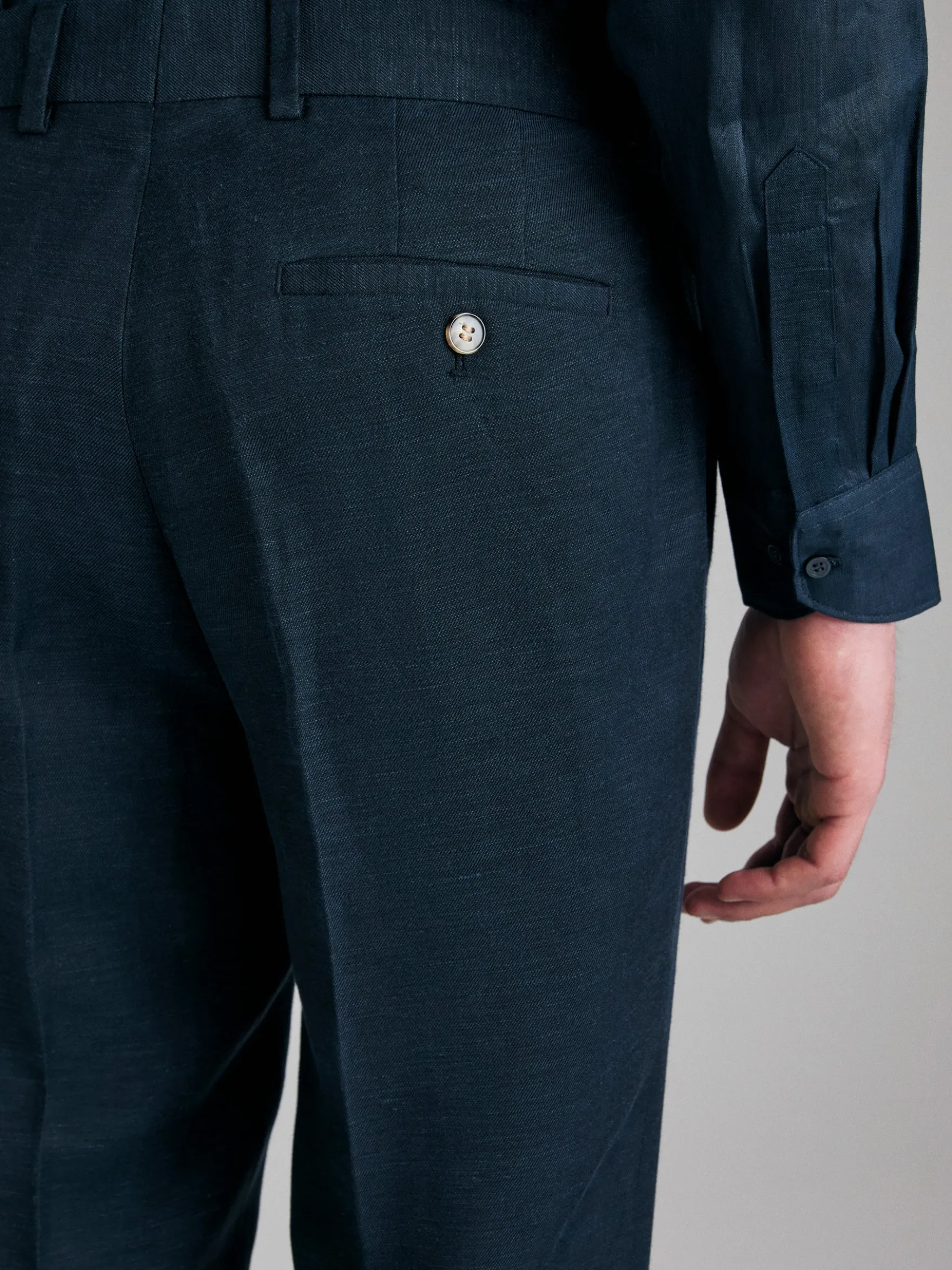 Pantaloni formali in misto lino