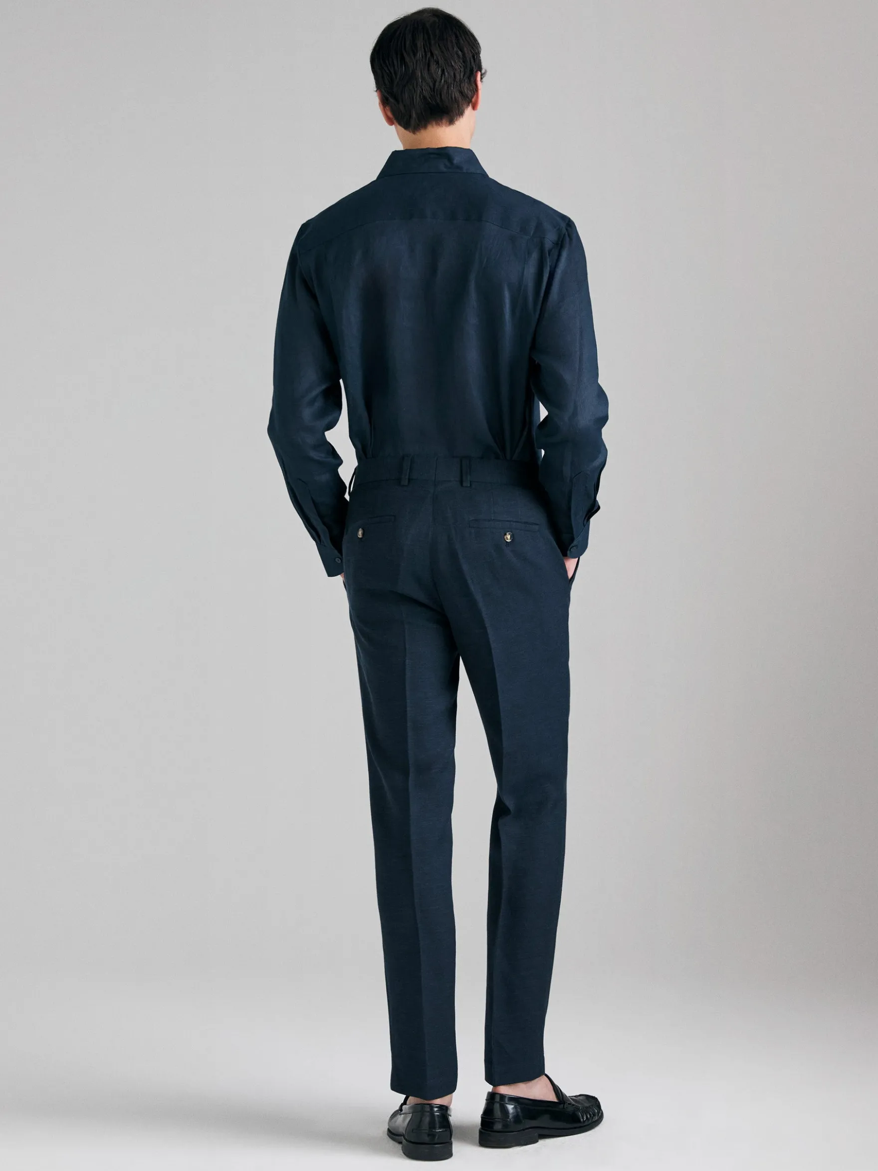 Pantaloni formali in misto lino