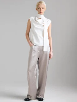 Pantaloni in raso effetto stropicciato