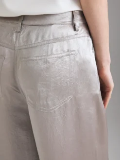 Pantaloni in raso effetto stropicciato