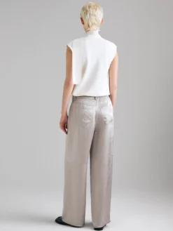 Pantaloni in raso effetto stropicciato