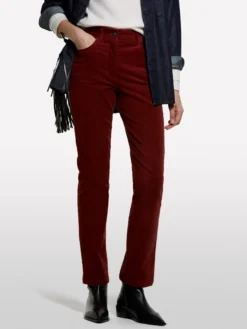 Pantaloni in velluto a costine color