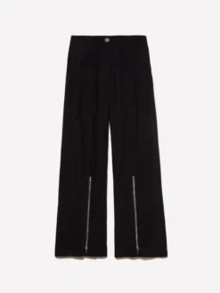 Pantaloni palazzo neri con cerniera