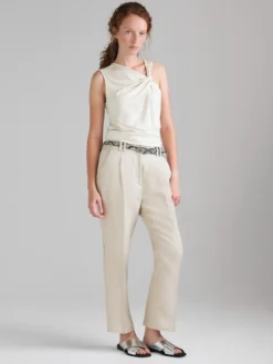 Pantaloni regular fit 100% lino