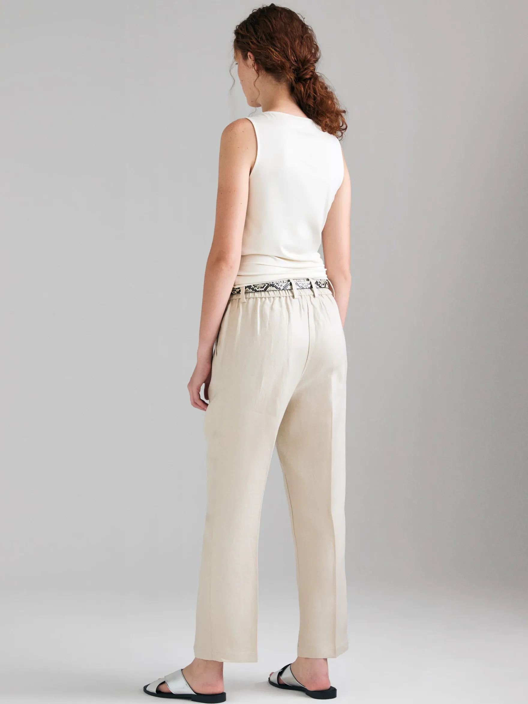 Pantaloni regular fit 100% lino