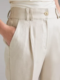 Pantaloni regular fit 100% lino