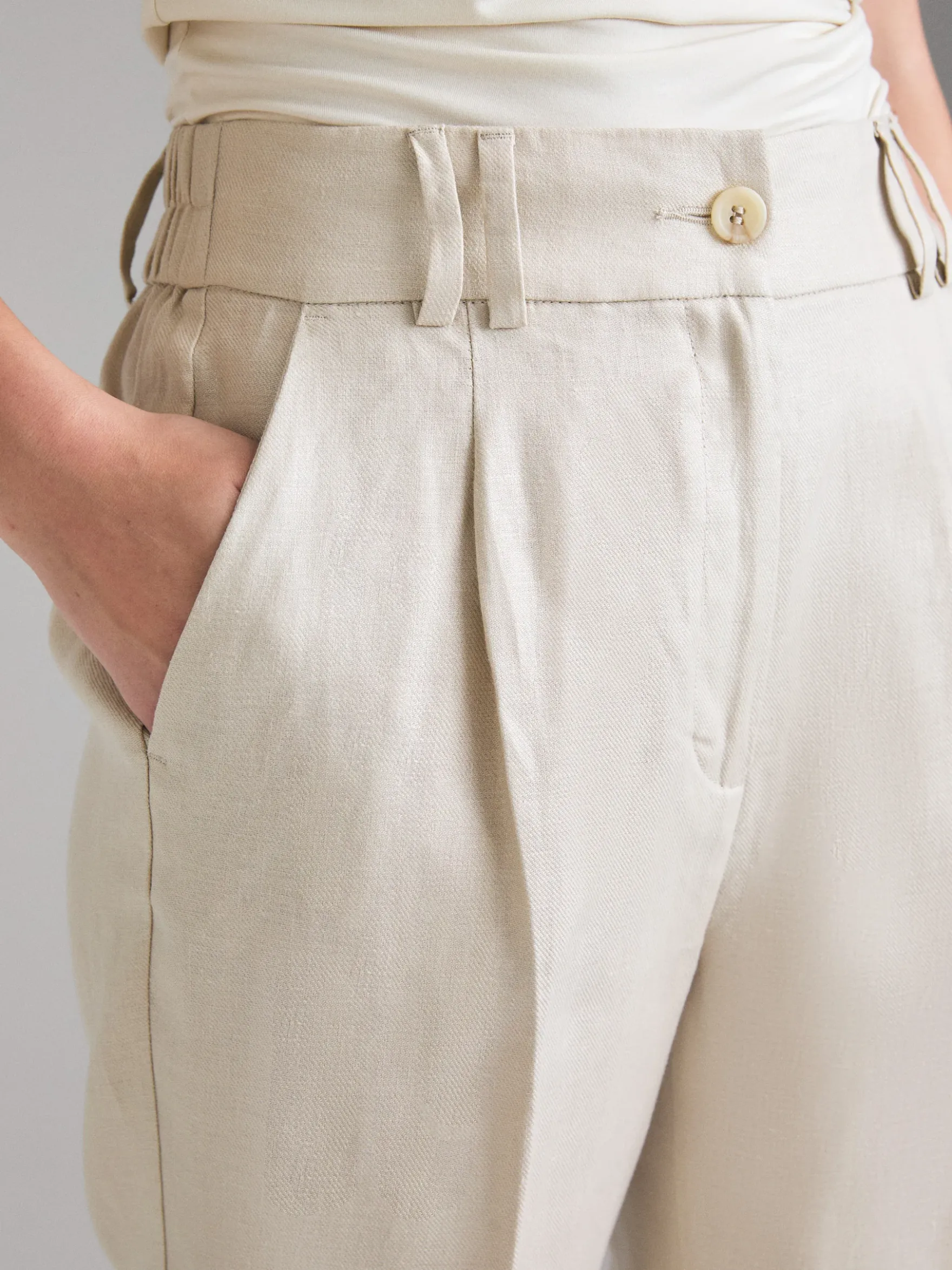 Pantaloni regular fit 100% lino