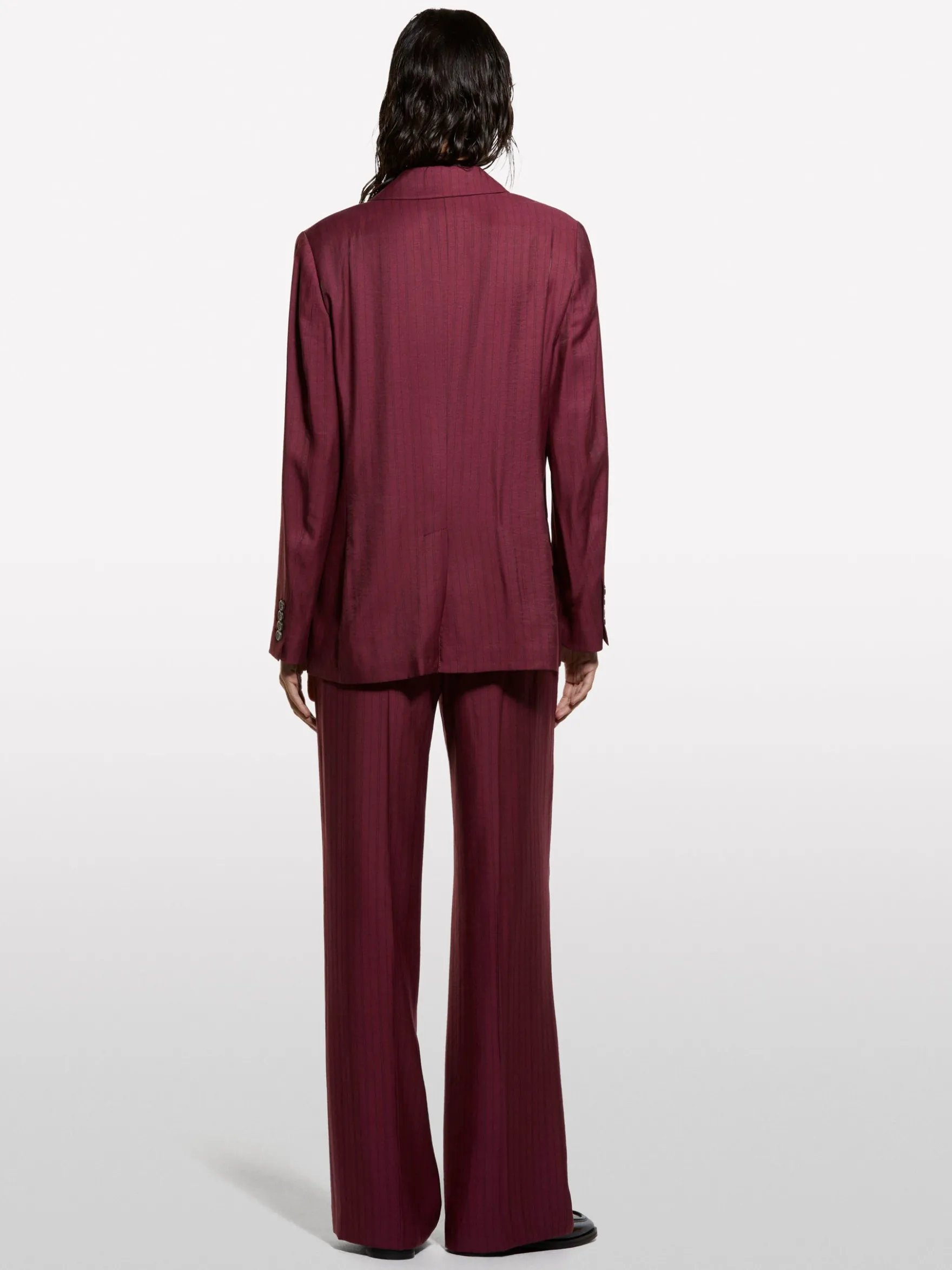 Pantaloni rosa blush a righe