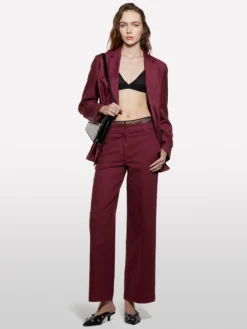 Pantaloni wide fit bordeaux