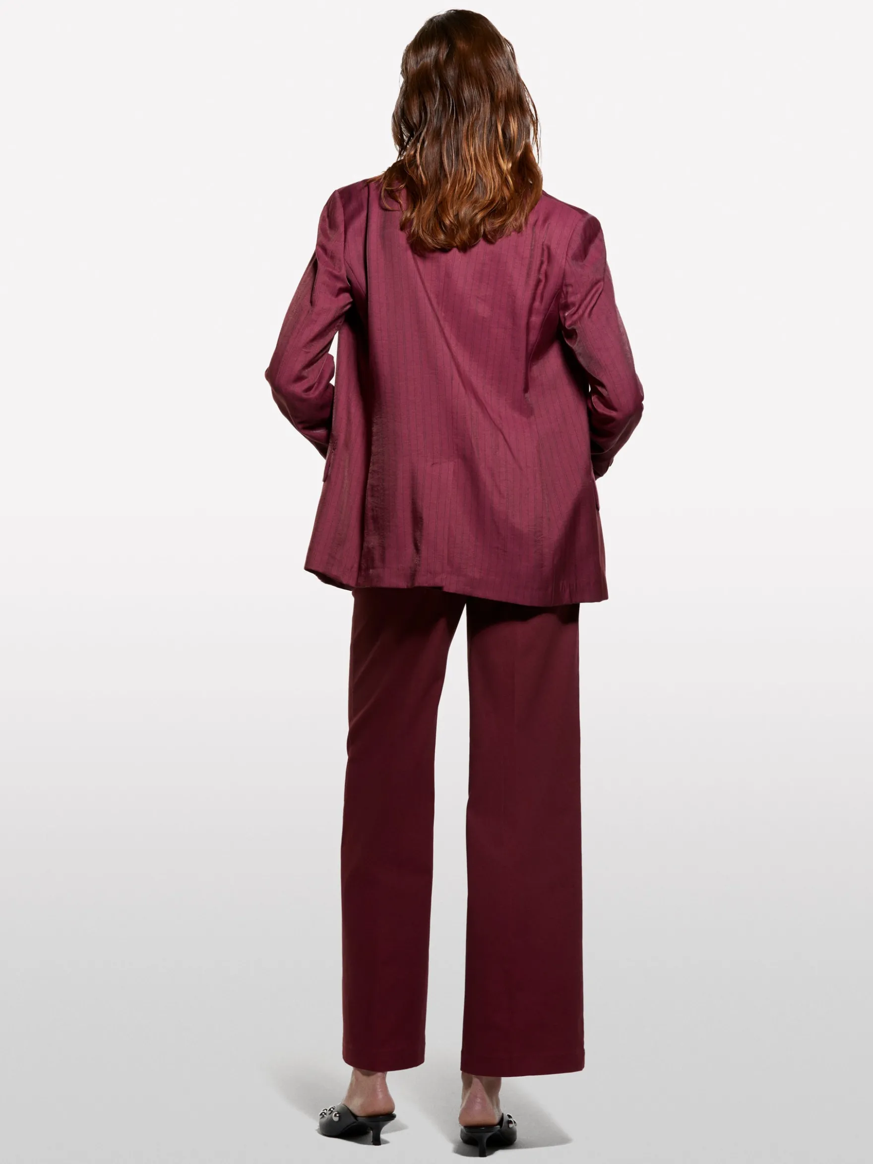 Pantaloni wide fit bordeaux