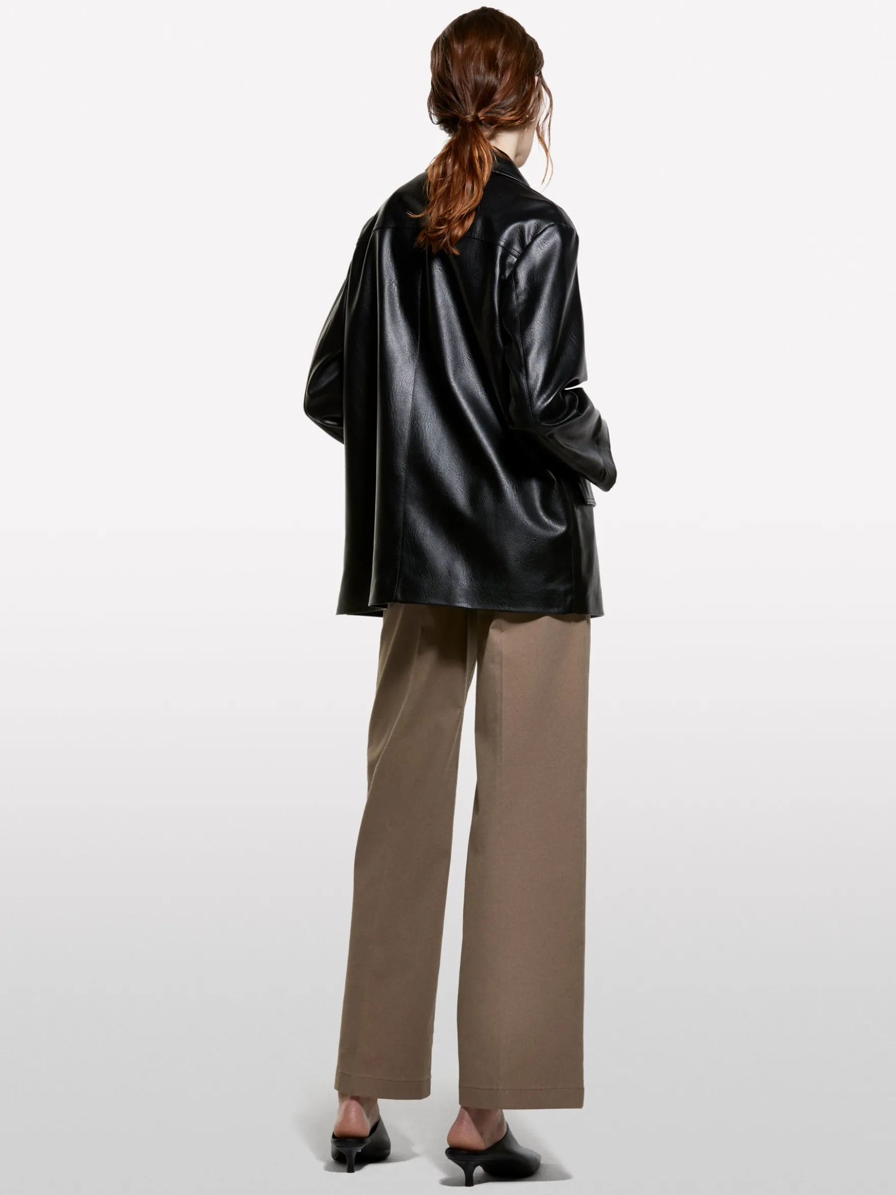 Pantaloni wide fit marroni